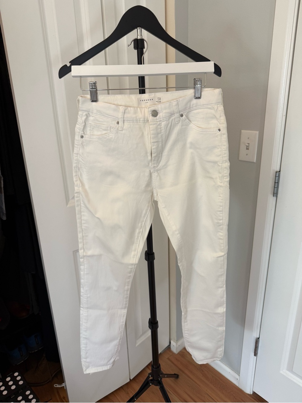 Topshop White Cropped Slim Jeans - Leigh